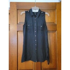 Women's size 8 White House Black Market 100% Silk Sleeveless Blouse Top